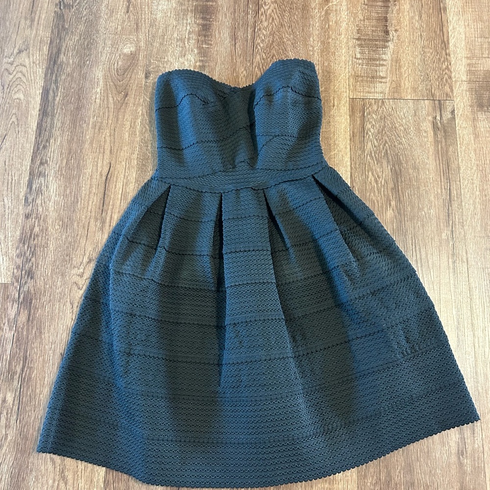 B Darlin Black Pleated Fit and Flare Dress